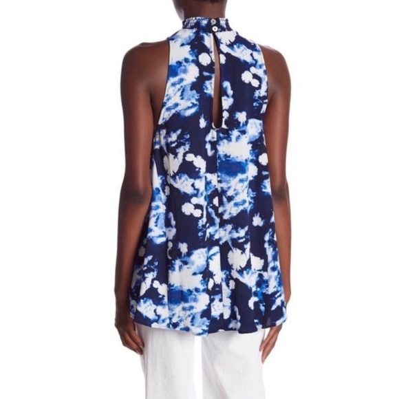 NEW SHOW ME YOUR MUMU BLUE PRINTED SLEEVELESS TUNIC TOP - Picture 5 of 7